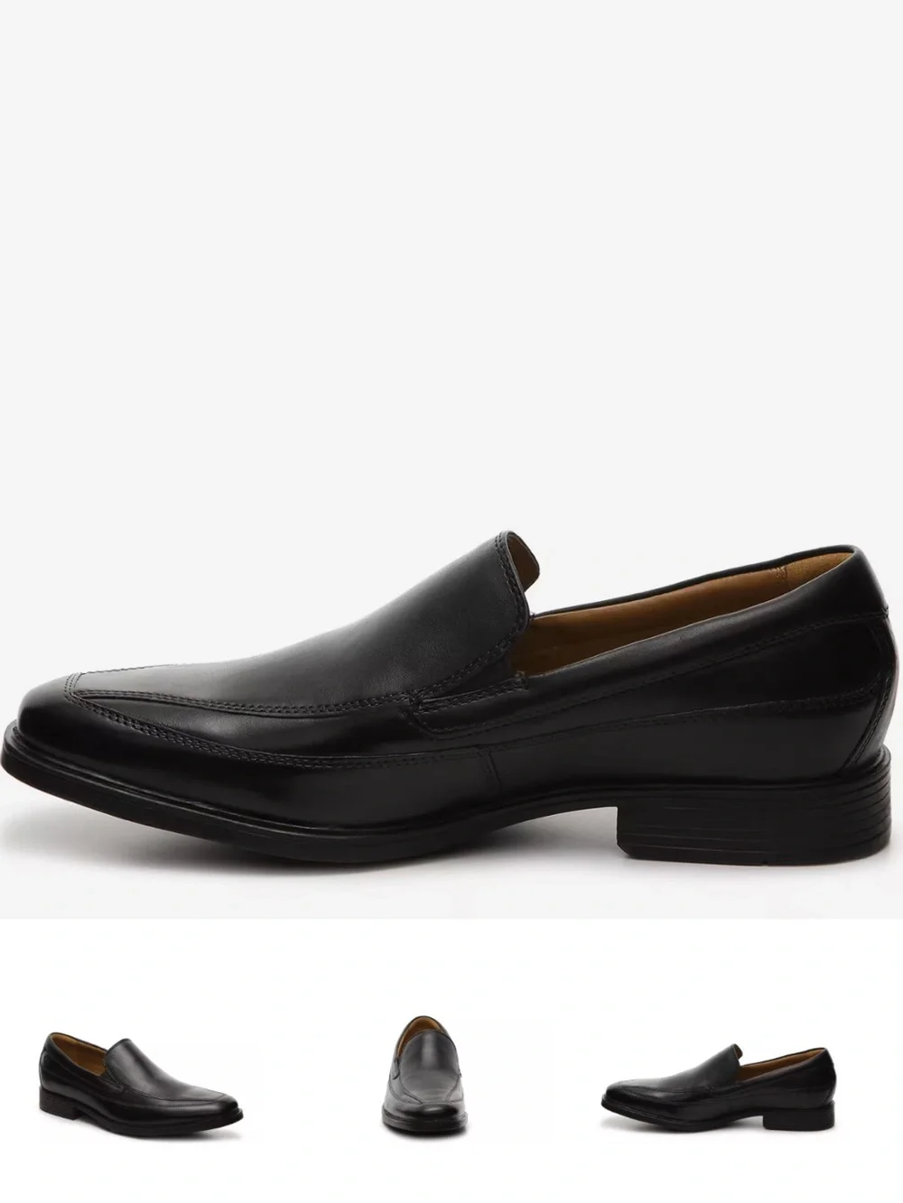 Clarks Black Leather Slip-On Loafer